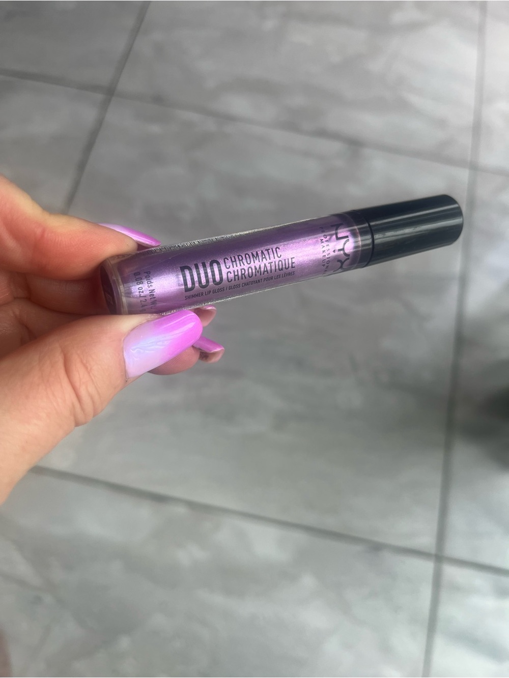 NYX Duo Chromatic Shimmer Lip Gloss — Iridescent Purple